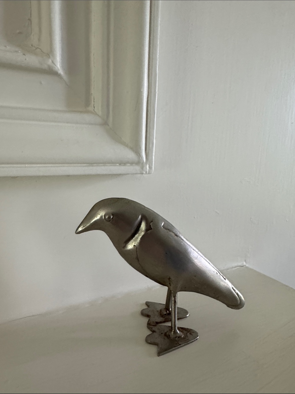 Metal Bird Figurine Decor - Silver